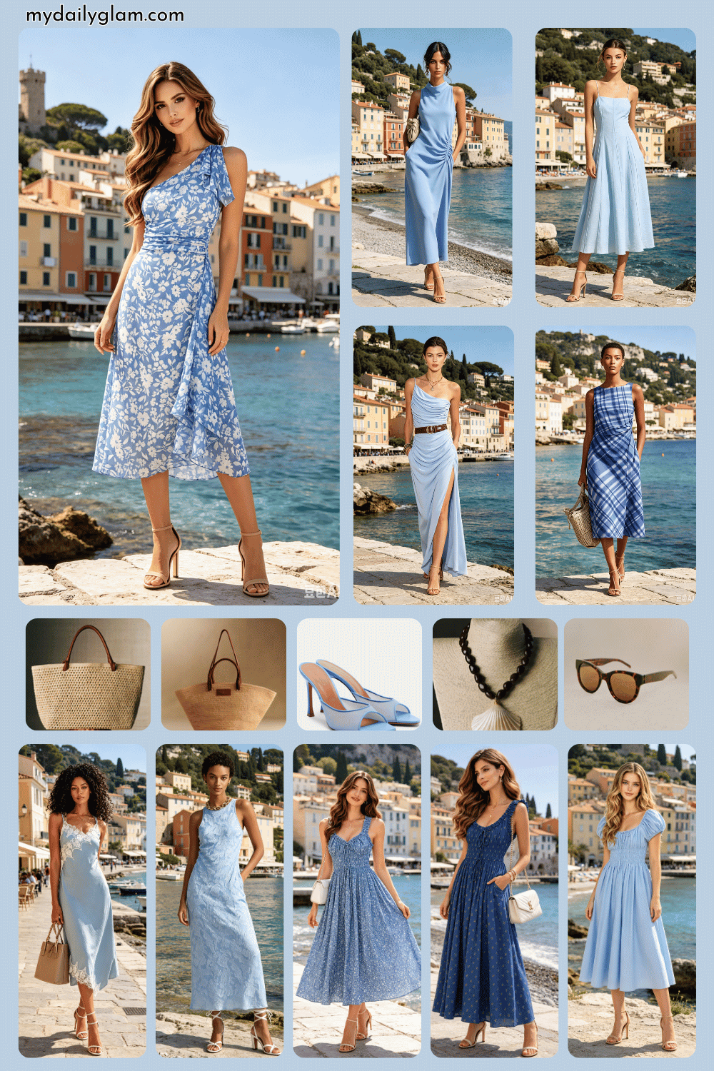 European summer blue dress