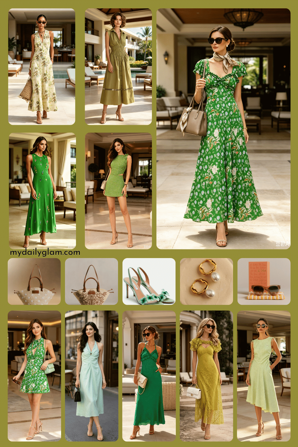 green summer vacation dress