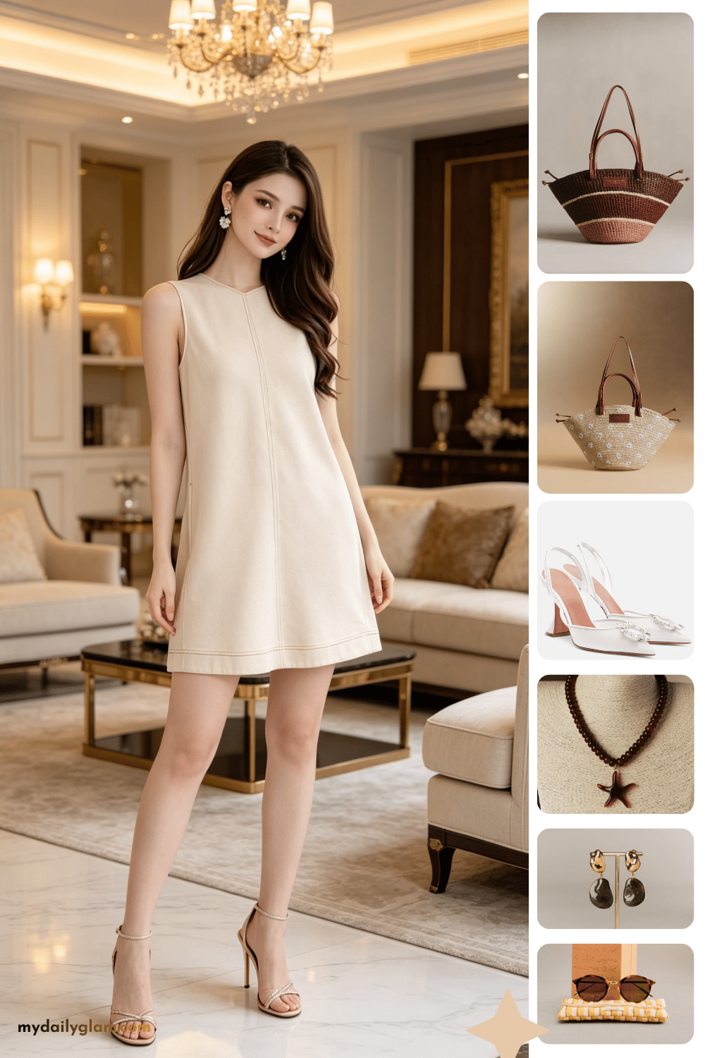 elegant ivory summer dress