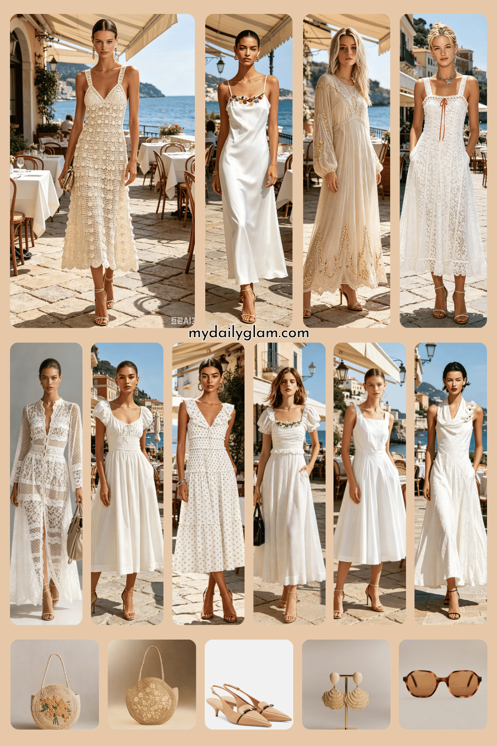 white dresses for European summer brunch