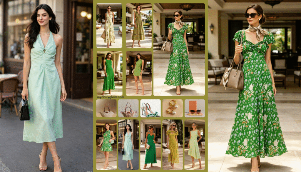 green summer vacation dress