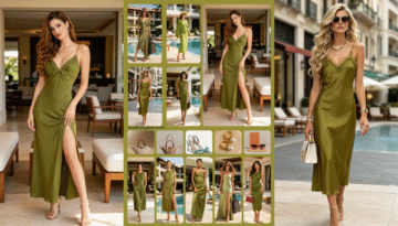 olive green vacation dress
