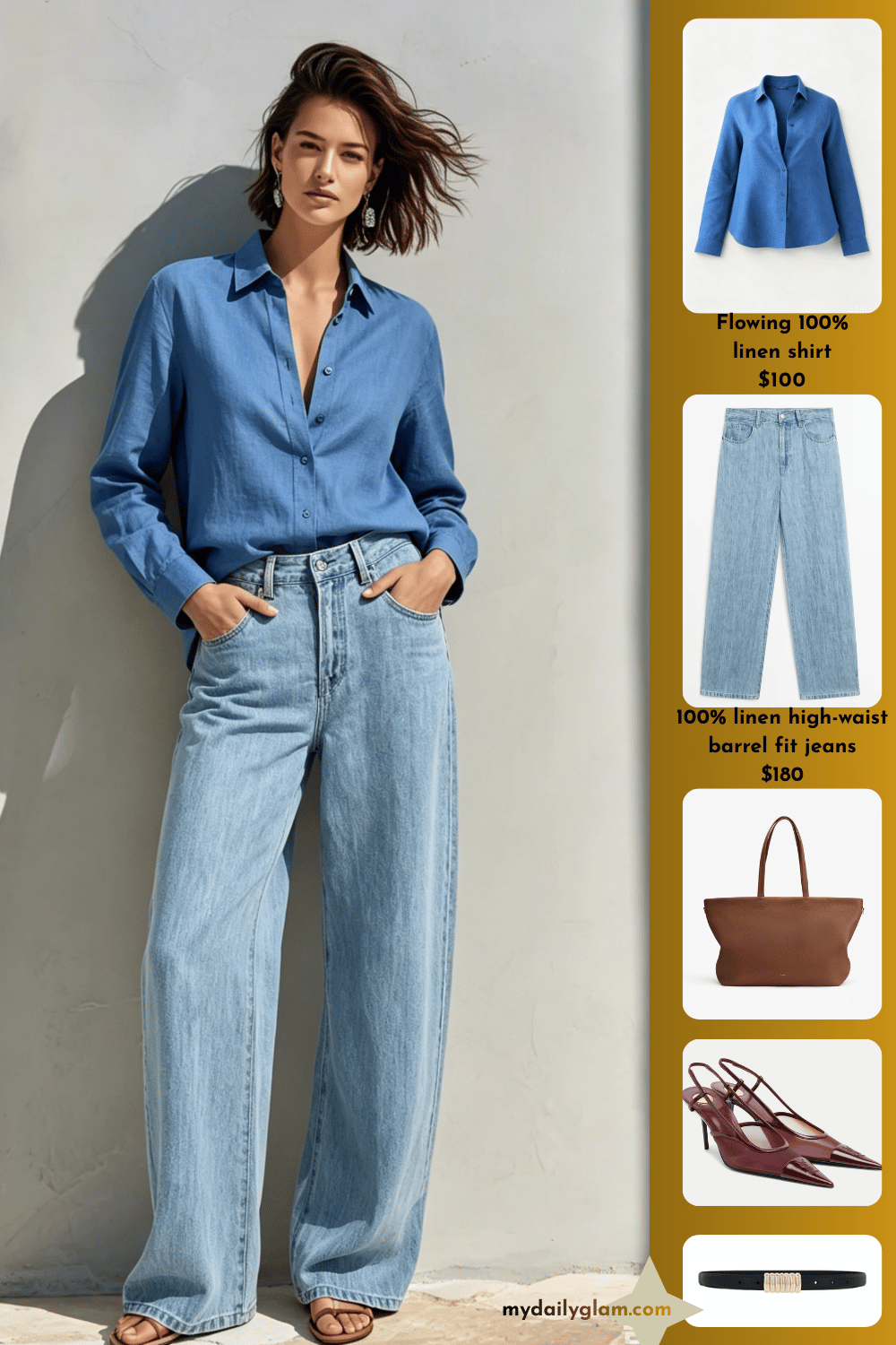 casual elegant blue linen shirt summer looks