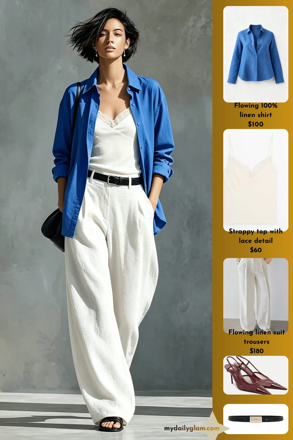 women’s blue cotton linen shirt styling guide