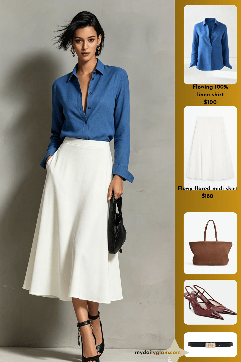 versatile blue linen shirt outfits for women