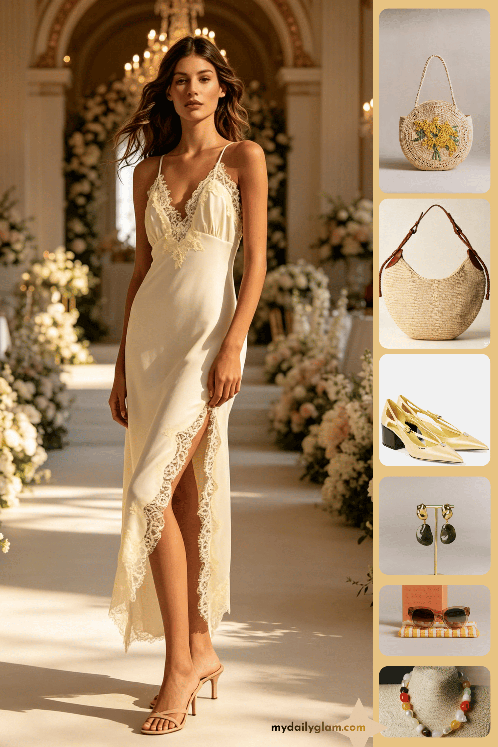 yellow wedding guest dress