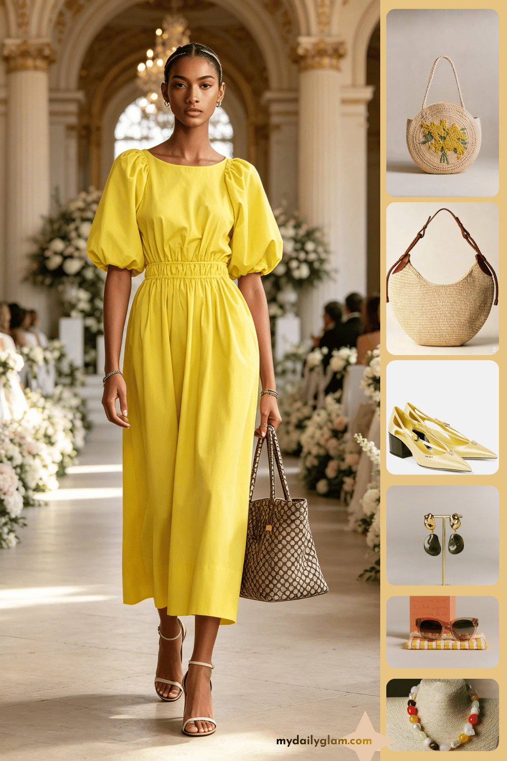 linen yellow wedding guest outfit