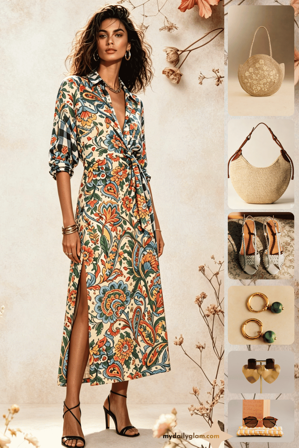 vintage floral French summer dress