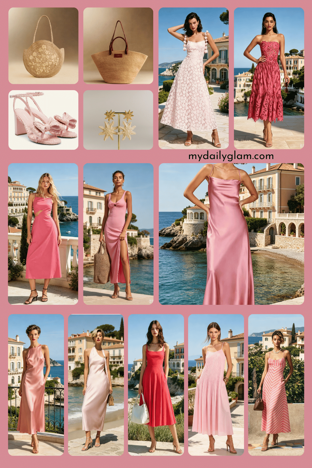 satin pink coastal dress
