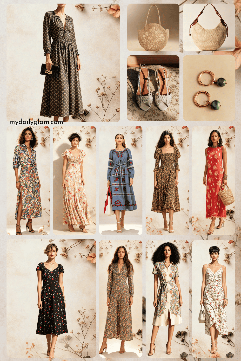 French elegance printed dress