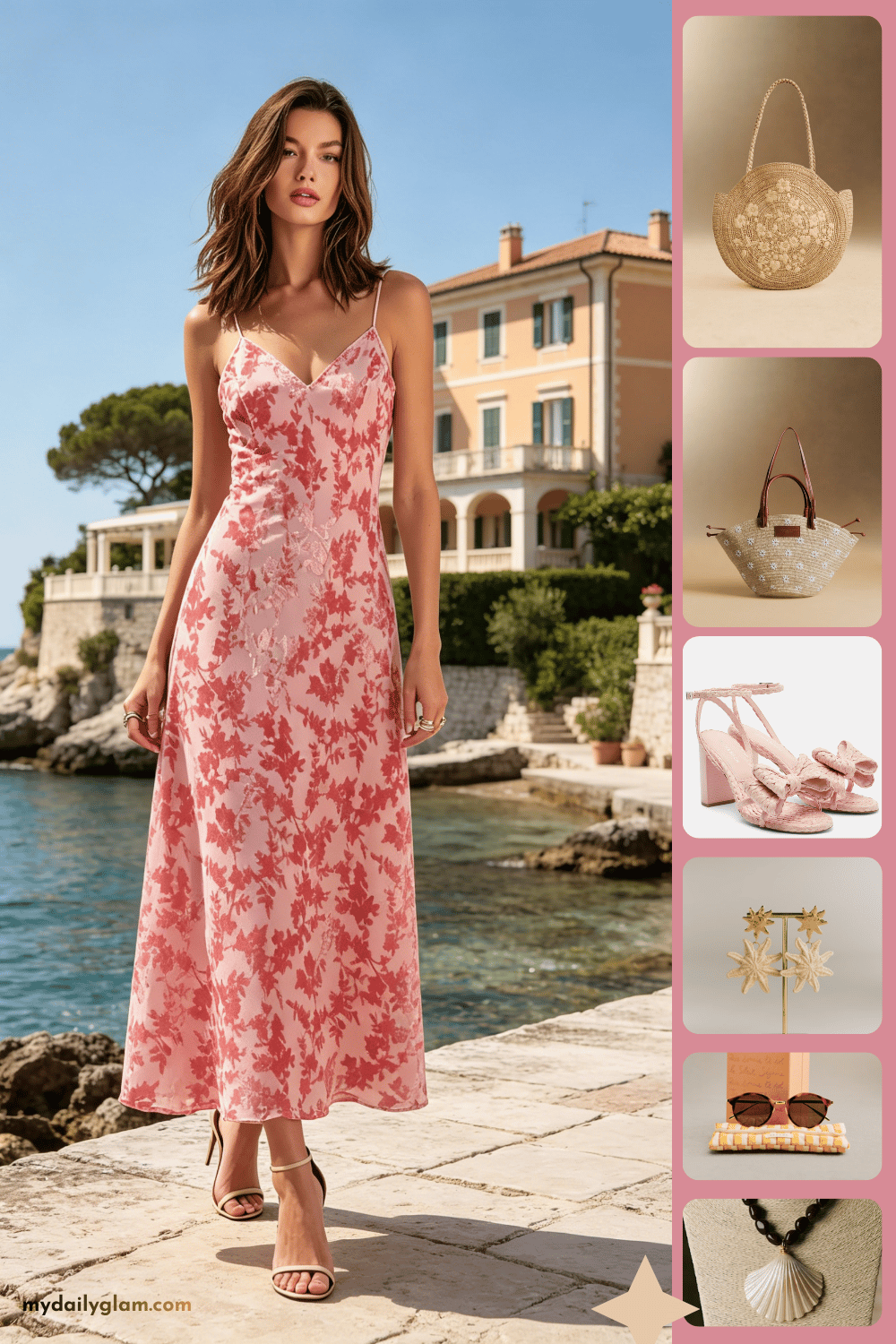 beachside pink vacation dress