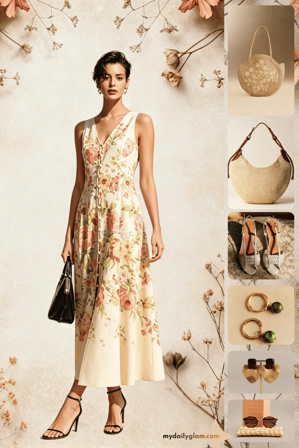 summer floral French style dress