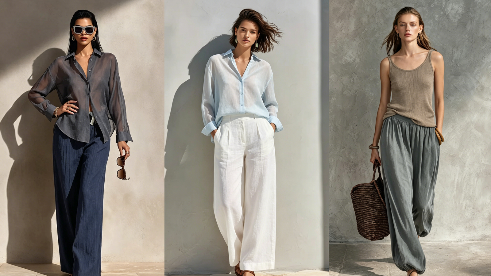 - summer linen pant sets for women 30+