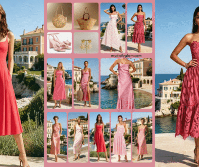 satin pink coastal dress