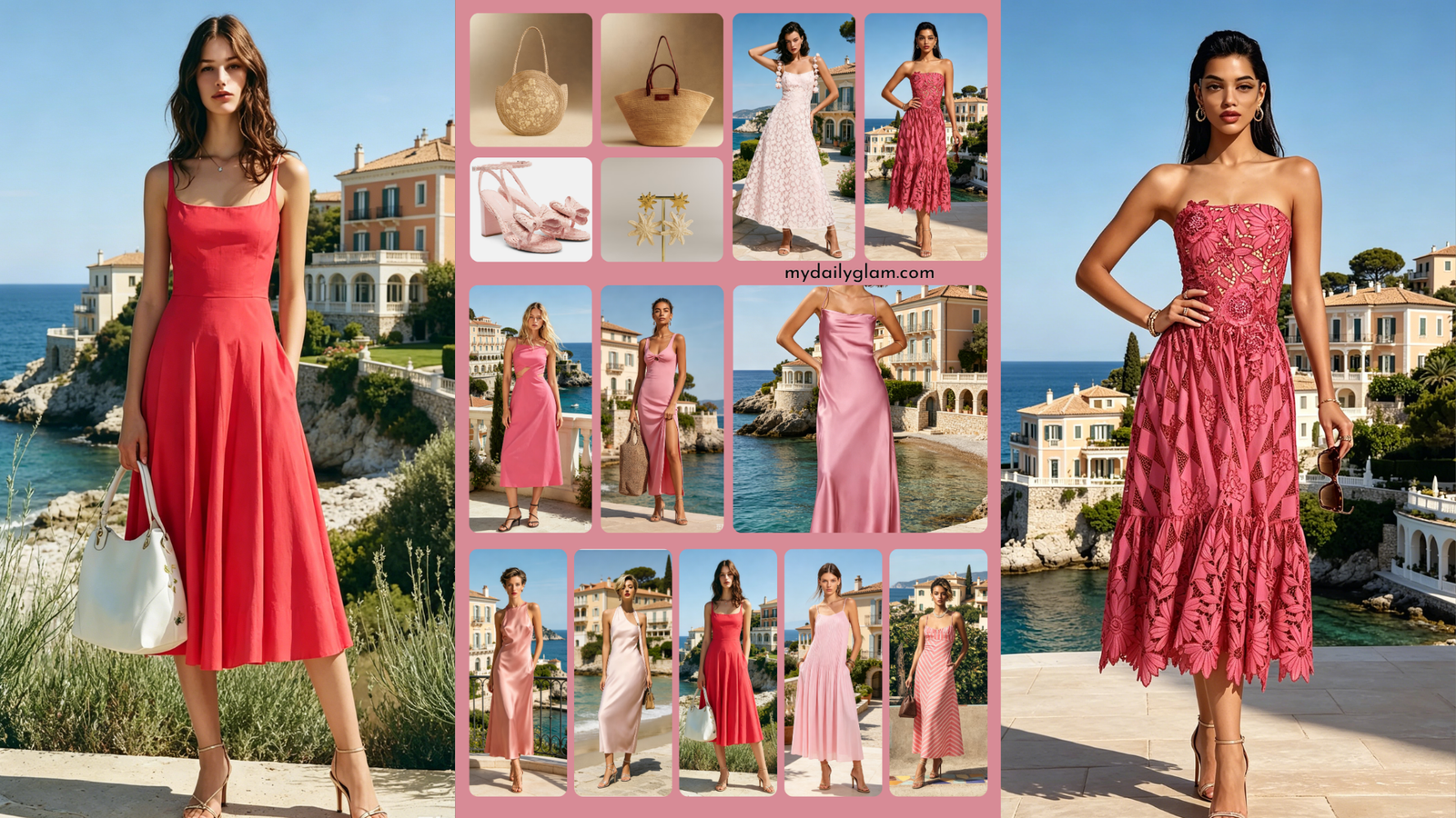 satin pink coastal dress