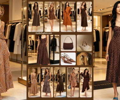 quiet luxury brown midi dress