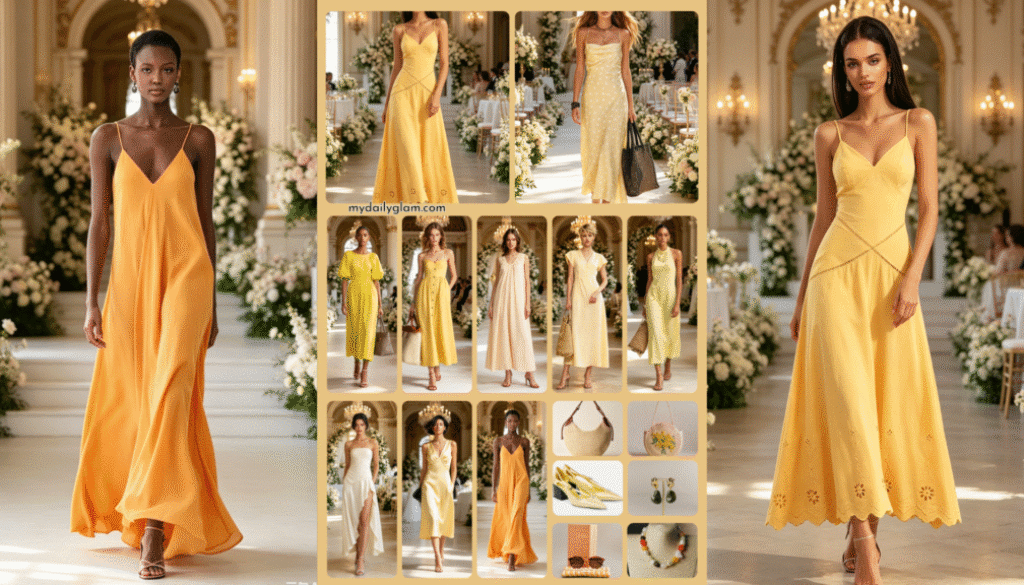 sunny yellow wedding guest dress