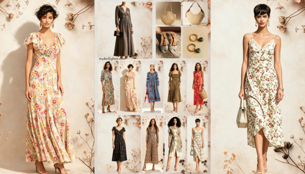 French elegance printed dress