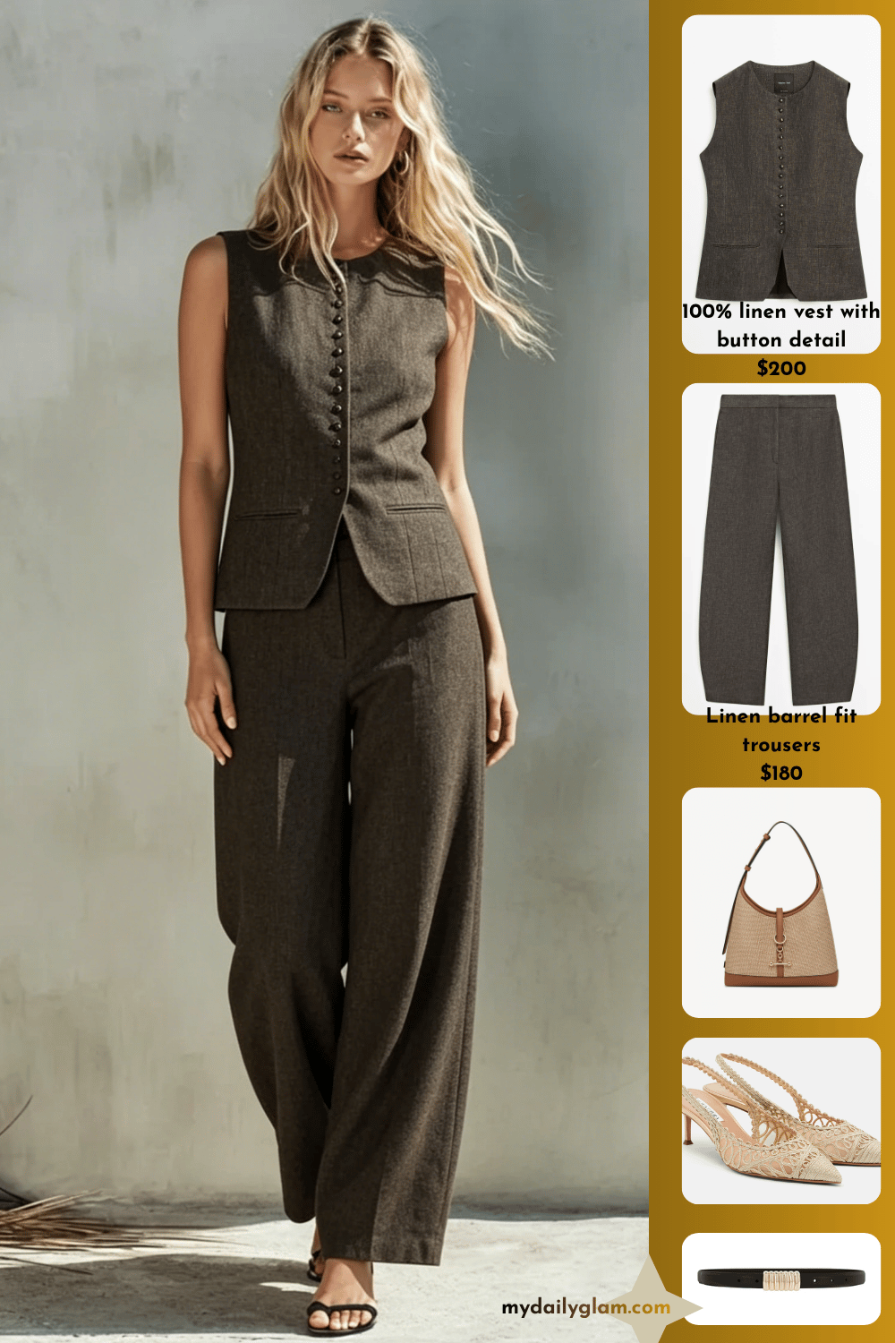 - summer linen pant sets for women 30+
