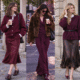 burgundy fall winter outfits for women